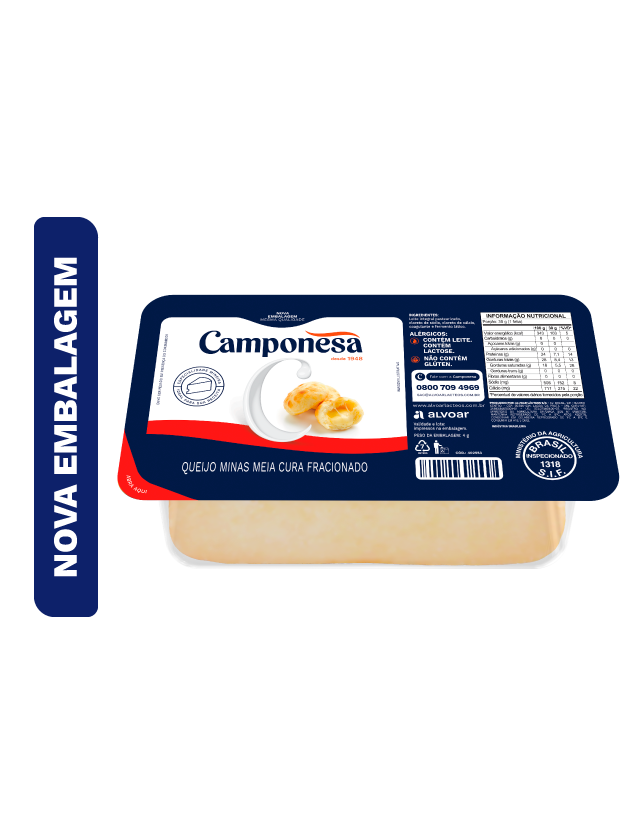 Queijo Minas Meia Cura – Fracionado